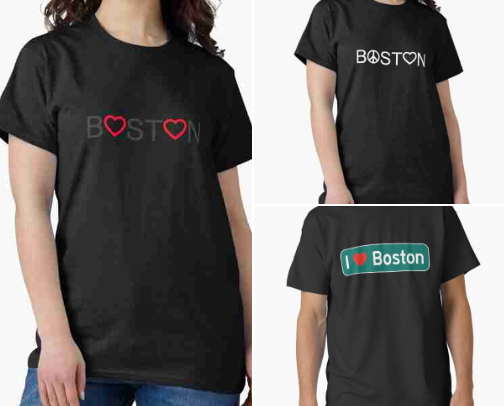 Boston T-Shirts: Urban Edgy, Retro, and Local Pride T-Shirts cover photo collage
