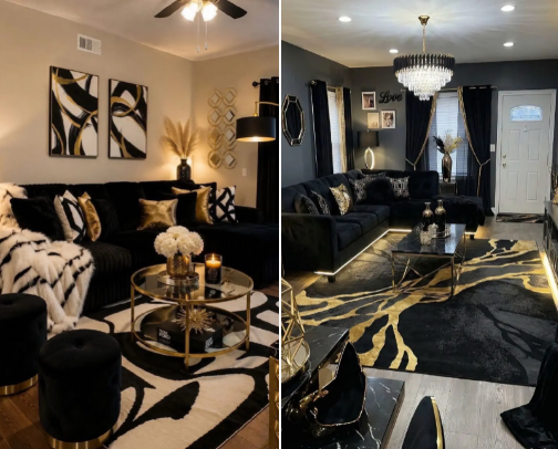Affordable Luxury Home Decor: Black, White & Gold Finds cover photo collage
