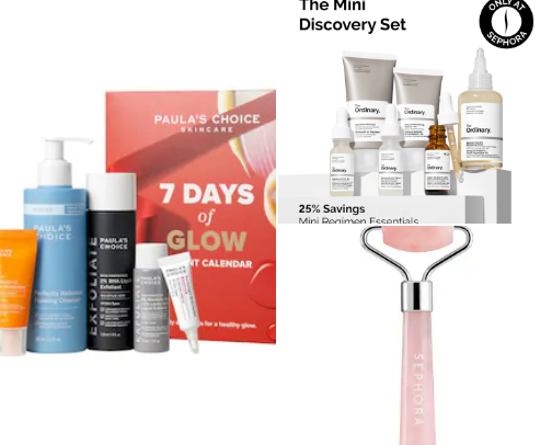 Skincare products cover photo collage