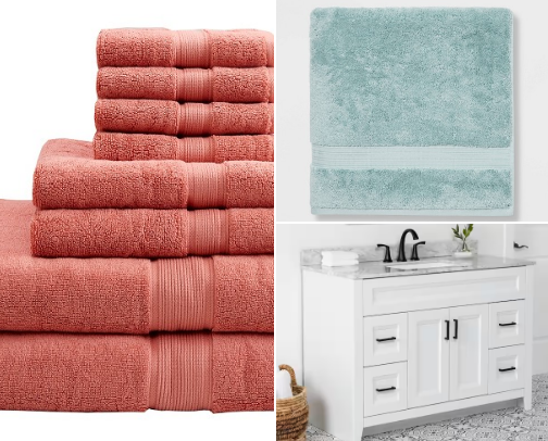 Bathroom supplies cover photo collage