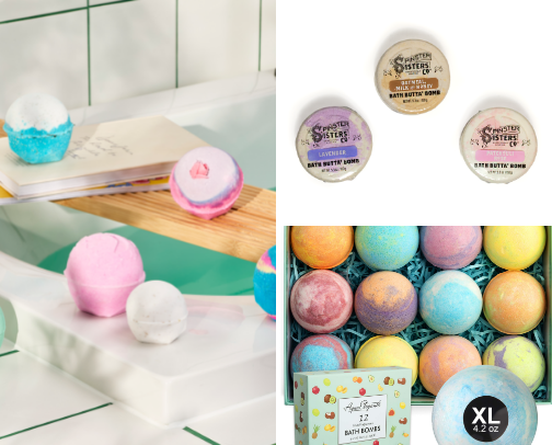 Relaxing Bath Bombs for Self-Care Days cover photo collage