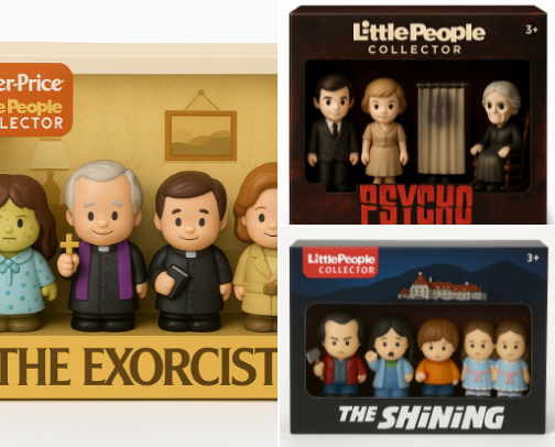 Little People Collector Parody Horror Movie Houses cover photo collage