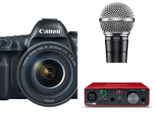 content creator equipment i adore <333 cover photo collage