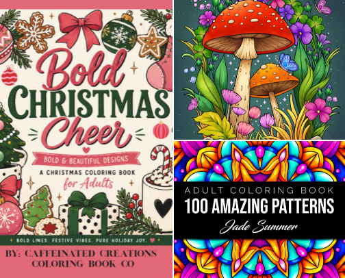 Color the Stress Away: Adult Coloring Books for Anxious Days cover photo collage