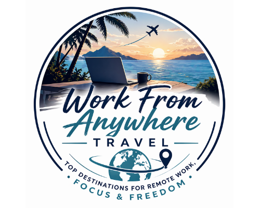 Work From Anywhere Travel Top Destinations for Remote Work, Focus & Freedom #ad cover photo collage