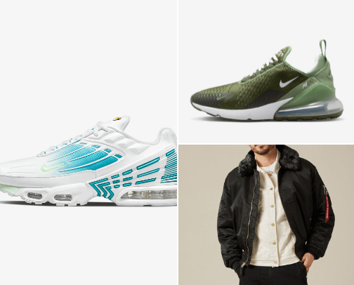 Men's clothes and shoes cover photo collage