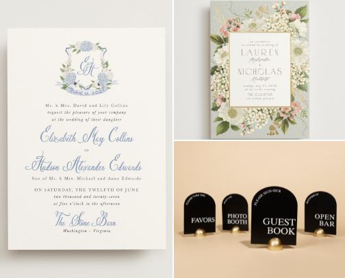 Wedding invitations cover photo collage