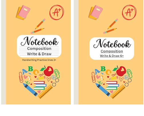Composition Write &.Draw notebooks for kids 3+ cover photo collage