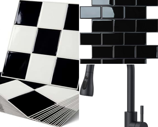 Monochromatic Kitchen Glow Up cover photo collage