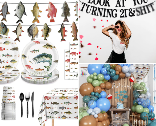 Fish bday party cover photo collage