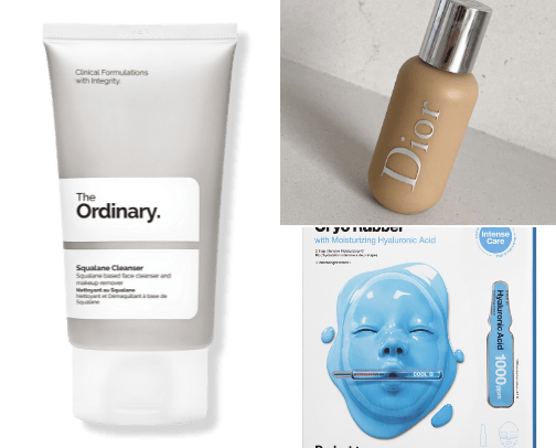 Dry face products cover photo collage