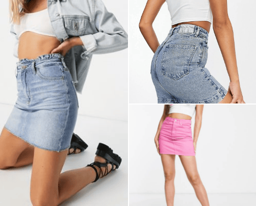 Denim skirts ⭐ cover photo collage