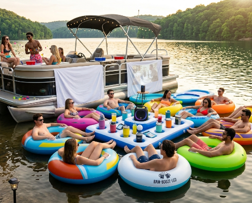 July 4th Lake Day Party 🇺🇸 🌭 🎆 cover photo collage