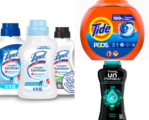spring cleaning/laundry supplies cover photo collage