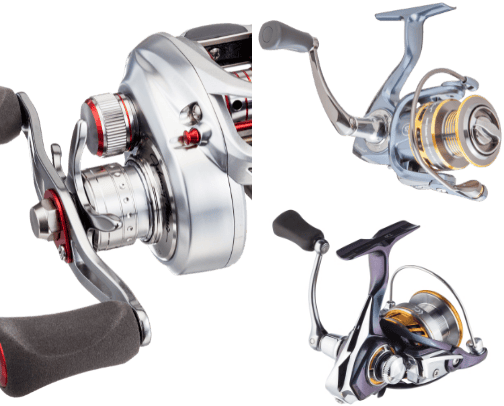 Fishing reels cover photo collage