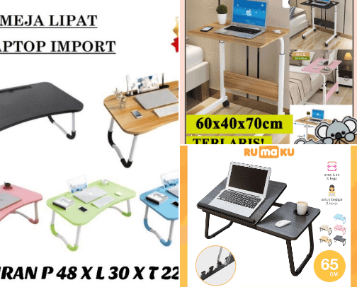 Meja Laptop Praktis Buat Kerja/Belajar/Gaming cover photo collage