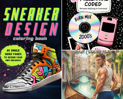 The Best Coloring Books On Amazon cover photo collage
