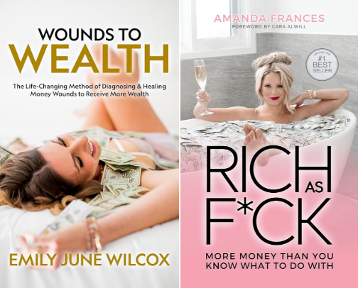 Money, Mindset and Manifestation Books for Women Stepping Into Their Rich Bish Era cover photo collage