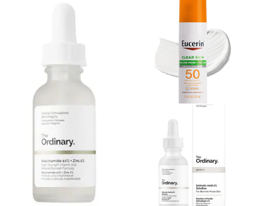 Skincare oily skin with acne tendency cover photo collage