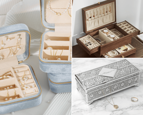 Essential jewellery storage products cover photo collage
