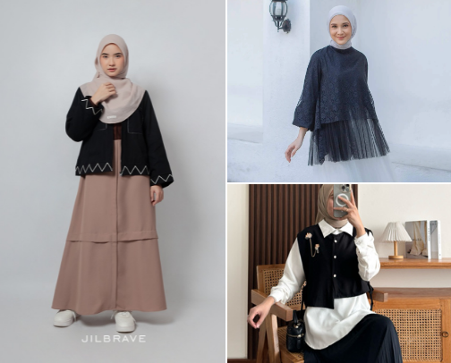 Casual look for hijab style cover photo collage