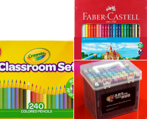 Art supplies I recommend for kids cover photo collage