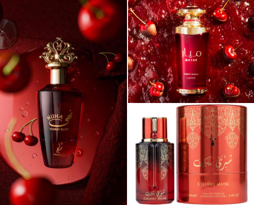 Cherry Arab perfumes 🍒 cover photo collage