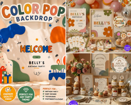All-in-One Aesthetic Birthday Template Under $15 cover photo collage