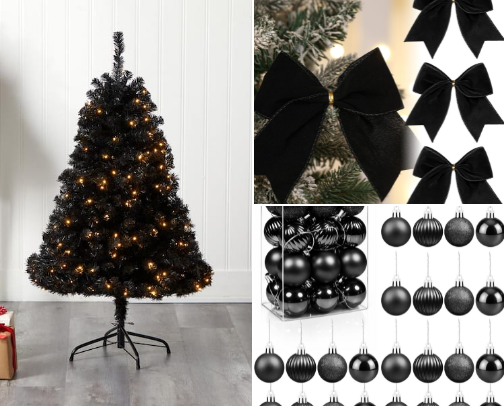Black Christmas & Decorations 🎄 cover photo collage