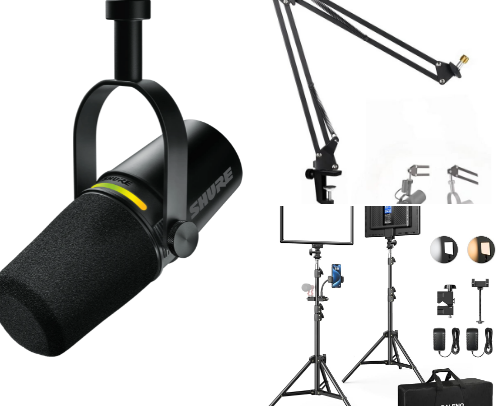Podcasting products cover photo collage