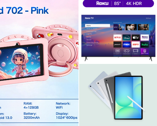Modern technology and accessories cover photo collage