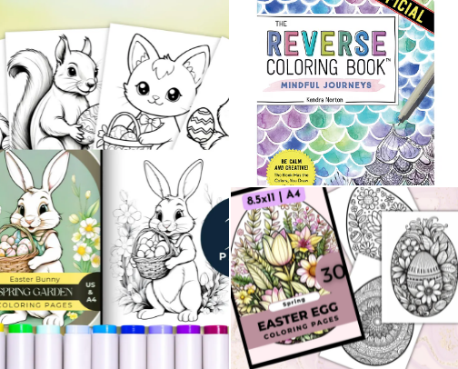 Color & Chill: Creative Coloring for Everyone – Digital & Instant Download cover photo collage
