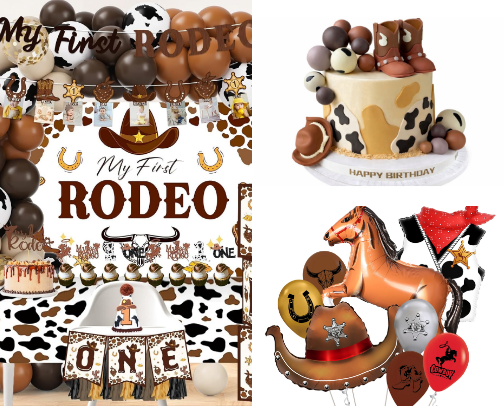 My First Rodeo Theme Birthday Party cover photo collage
