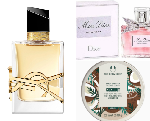 Body care and parfumes cover photo collage