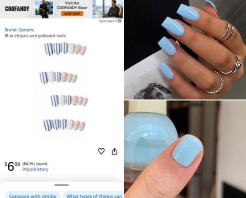 Blue nails🪼🩵🦋💙🐬 cover photo collage