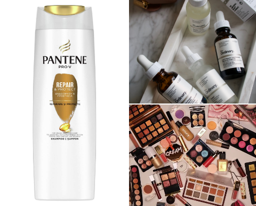 Skin care, Hair care, MakeUp cover photo collage