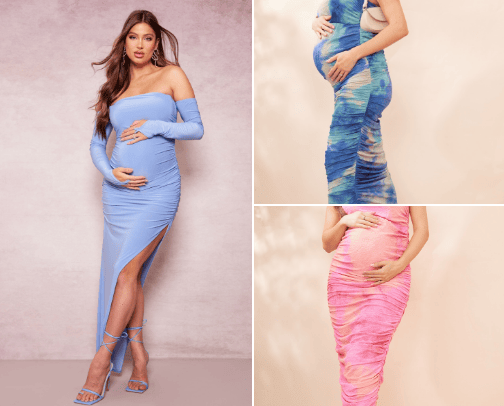 Maternity outfits for baby shower or gender reveal🤰🏼💜 cover photo collage