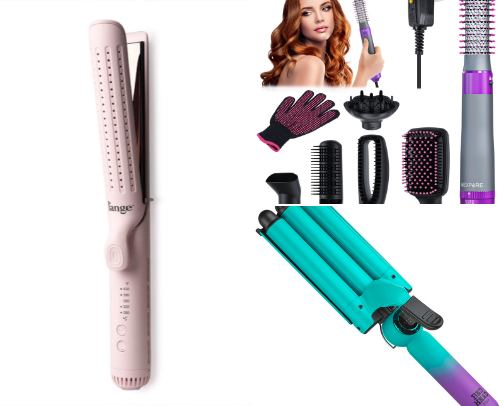 Hair tools cover photo collage
