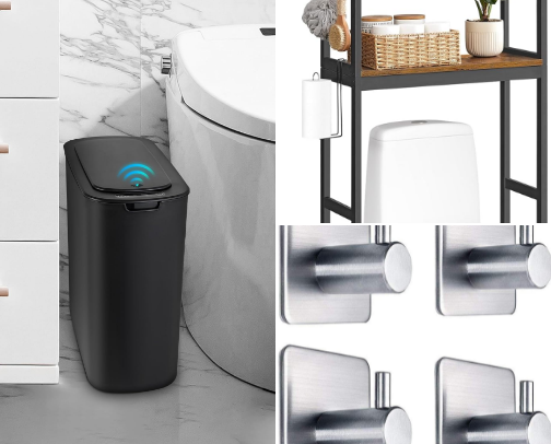 Small bathroom Essentials-practical & space-saving finds cover photo collage