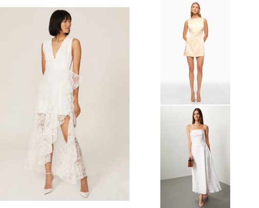 Wedding dresses for destination & courthouse elopements cover photo collage