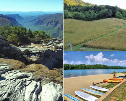 My dog's favorite hiking spots in Western North Carolina cover photo collage
