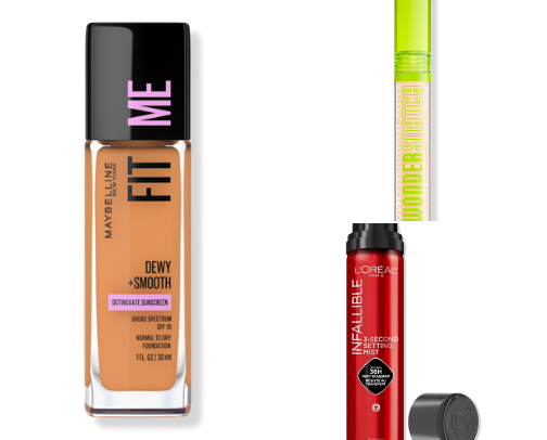 Makeup products cover photo collage