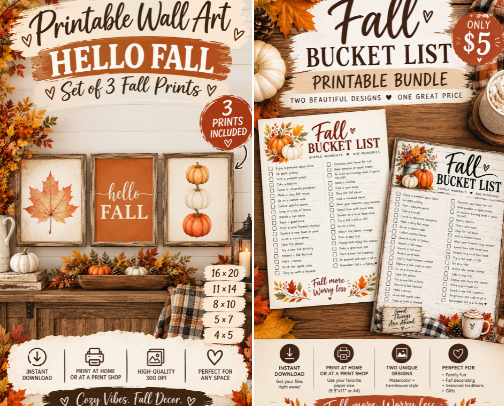Cozy Fall Printables 🍁 cover photo collage