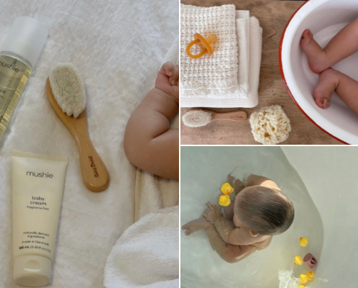 Baby Bath Time! Non-toxic products + toys for the bath cover photo collage