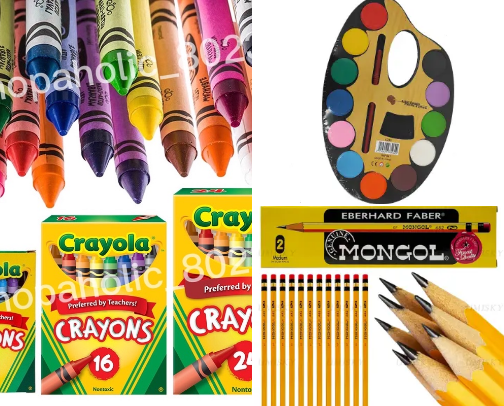 Art supplies for kid cover photo collage