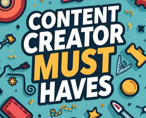 Content Creator must haves! cover photo collage