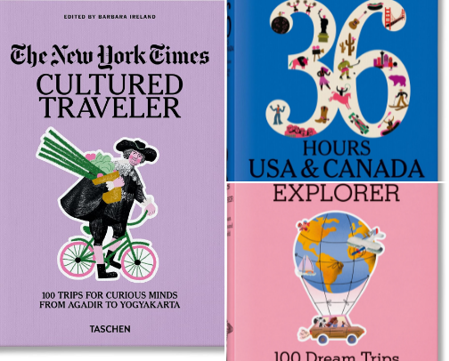 Free PDF - The New York Times. Cultured Traveler. 100 Trips for Curious Minds from Agadir to Yogyakarta (Sourcebook) inspiration guide cover photo collage