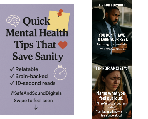 Quick Mental Health Tips That Save Sanity
Bite-size emotional hacks backed by brain science 🧠✨ cover photo collage