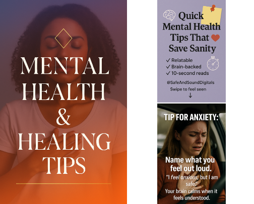 Mental Health & Healing Tips cover photo collage