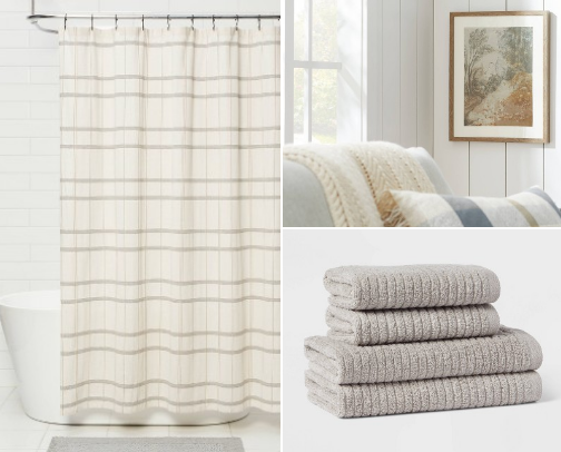 Budget Friendly Woodsy Neutral Bathroom Decor cover photo collage